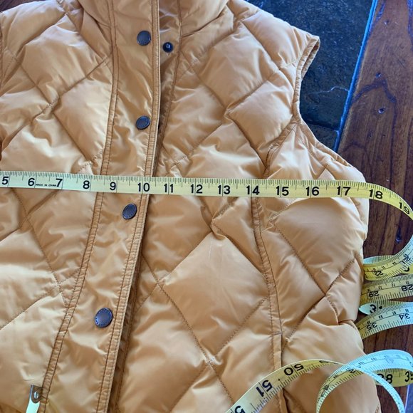 Lands End Bright Yellow Down Vest - Picture 3 of 4